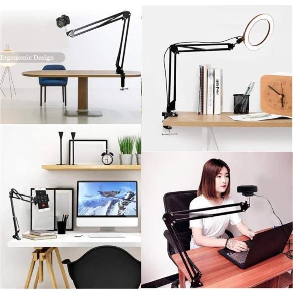 Overhead Tripod Mount for Camera Webcam Ring Light, Flexible Over Head Arm - Picture 4 of 6